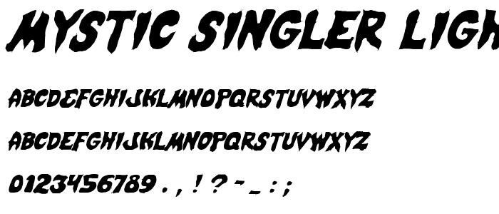 Mystic Singler Light Italic font